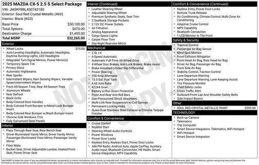 2025 Mazda CX-5 2.5 S Select Package