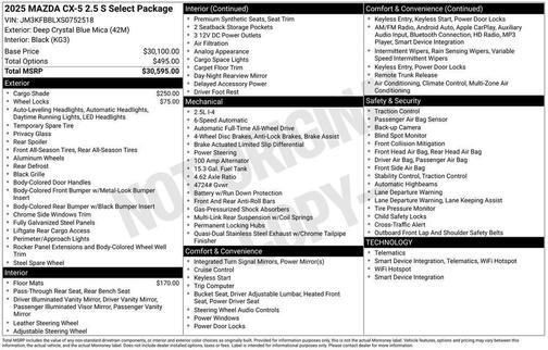 2025 Mazda CX-5 2.5 S Select Package