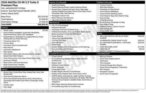 2026 Mazda CX-90 S Premium Plus