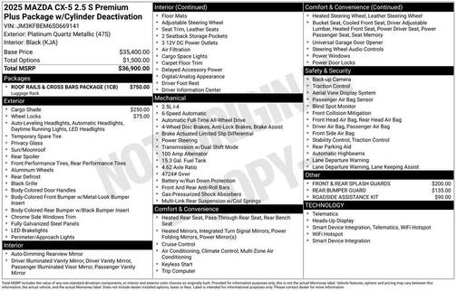 2025 Mazda CX-5 2.5 S Premium Plus Package