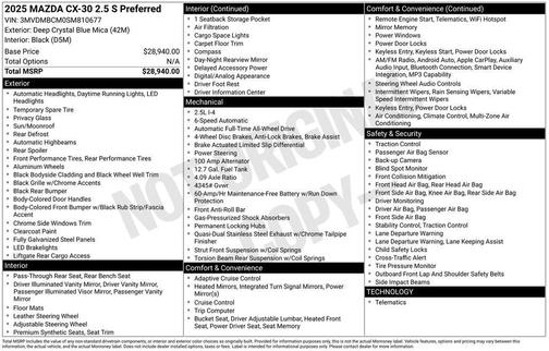 2025 Mazda CX-30 2.5 S Preferred Package