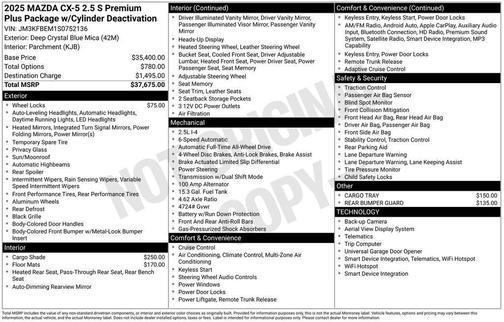 2025 Mazda CX-5 2.5 S Premium Plus Package