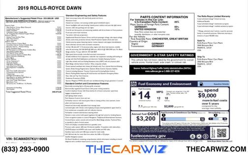 2019 Rolls-Royce Dawn Convertible 2D