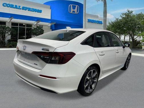 Platinum White Pearl 2026 Honda Civic Hybrid Sport Touring