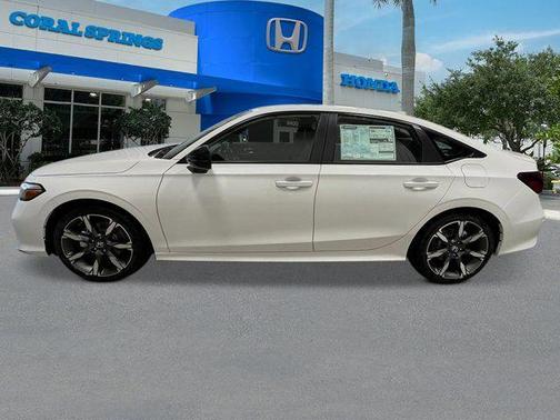 Platinum White Pearl 2026 Honda Civic Hybrid Sport Touring
