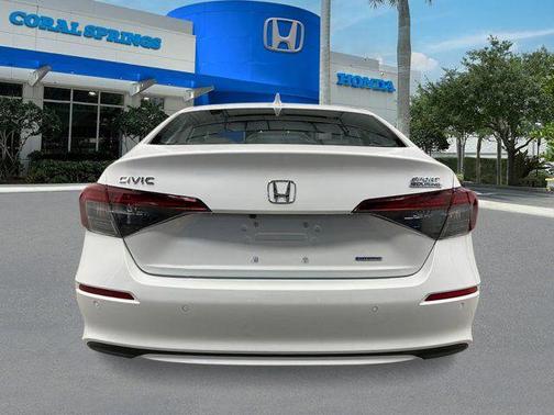 Platinum White Pearl 2026 Honda Civic Hybrid Sport Touring