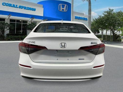 Platinum White Pearl 2026 Honda Civic Hybrid Sport Touring