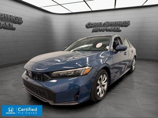 Blue 2025 Honda Civic LX