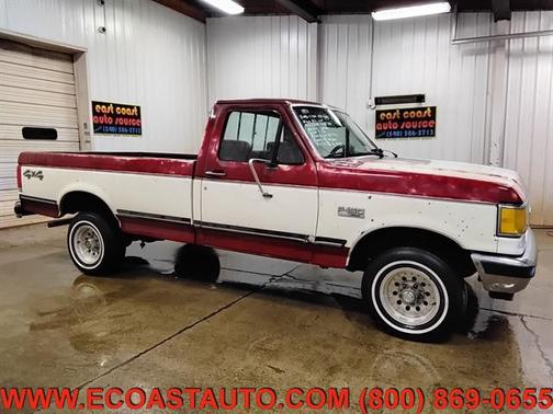 RED AND WHITE 1991 Ford F-150