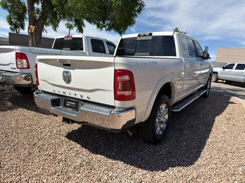 Pearl White 2019 RAM 3500 Limited Mega Cab 4x4 6'4' Box