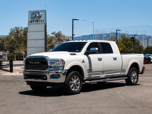 Pearl White 2019 RAM 3500 Limited Mega Cab 4x4 6'4' Box