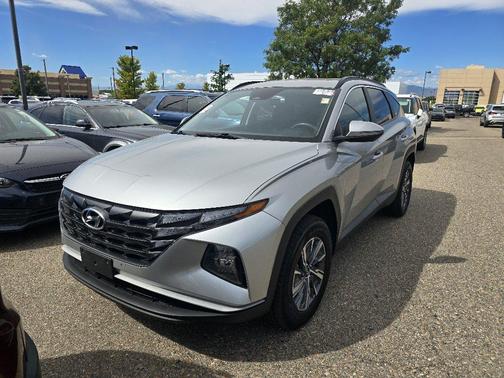 Shimmering Silver 2023 Hyundai TUCSON Hybrid Blue