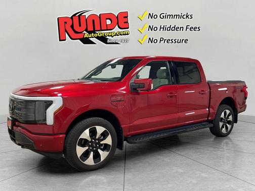 Red 2022 Ford F-150 Lightning