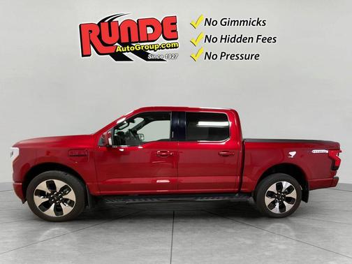 Red 2022 Ford F-150 Lightning