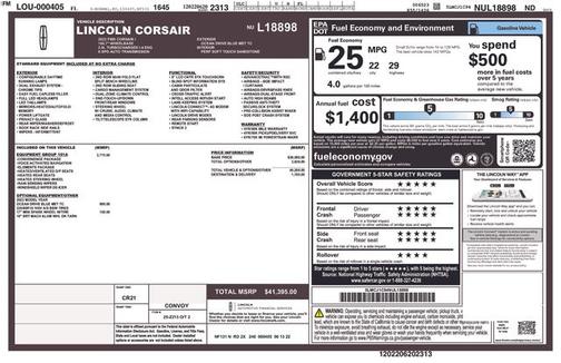 2022 Lincoln Corsair STANDARD