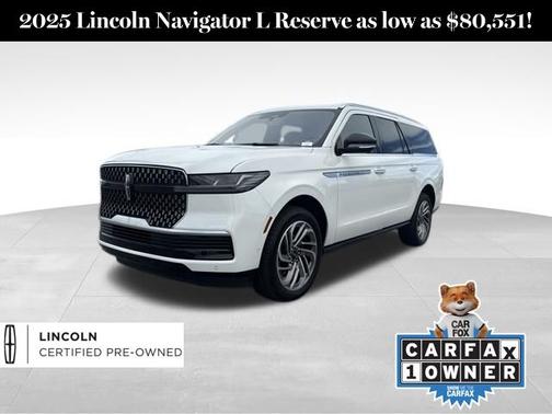 PRISTINE WHITE METALLIC 3C 2025 Lincoln Navigator L L RESERVE