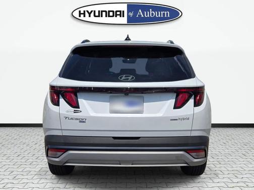 Creamy White Pearl 2025 Hyundai TUCSON Hybrid Blue