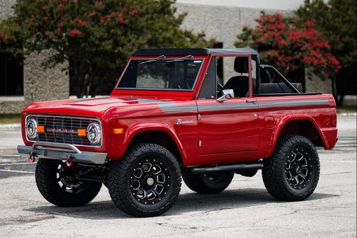 Red 1977 Ford Bronco Custom