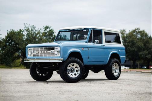 Blue 1968 Ford Bronco Custom Restomod
