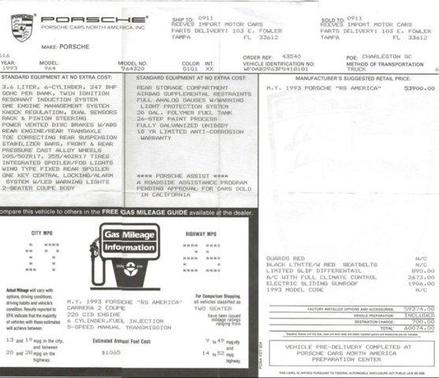 1993 Porsche 911 RS America