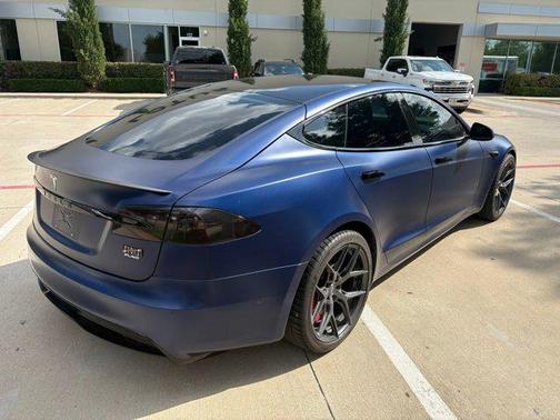 Matte Blue Wrap 2022 Tesla Model S Plaid