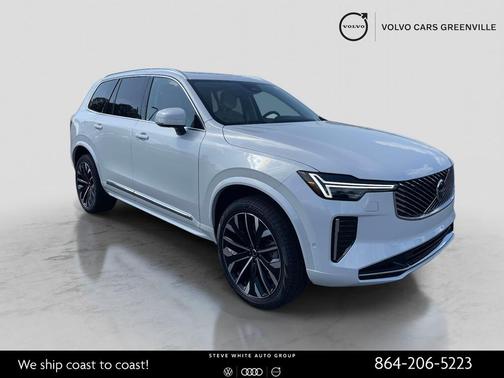 Crystal White Pearl 2026 Volvo XC90 Ultra, B6 AWD Gas (mild hybrid), Gasoline, Bright, 7 Seats