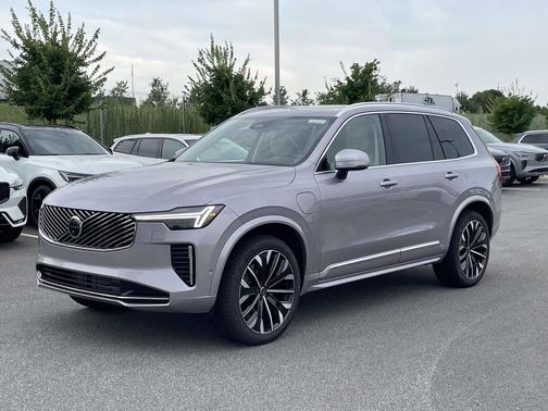 Aurora Silver 2026 Volvo XC90 Plug-In Hybrid Ultra, T8 AWD, Electric/Gasoline, Bright, 7 Seats