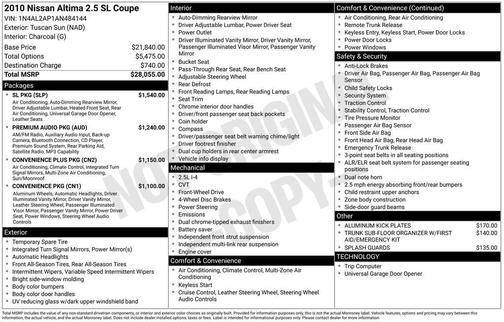 2010 Nissan Altima 2.5 S