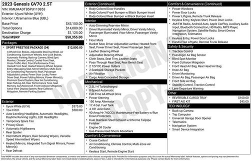 2023 Genesis GV70 2.5T