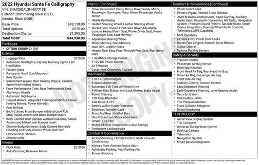 2022 Hyundai SANTA FE Calligraphy