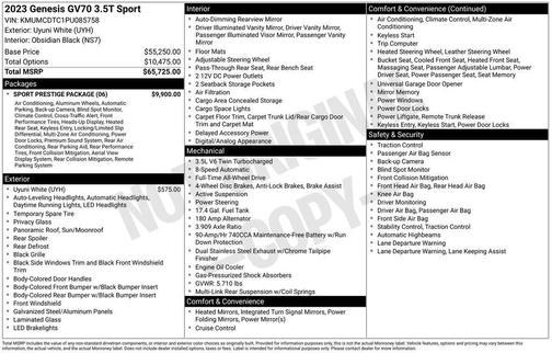 2023 Genesis GV70 3.5T Sport