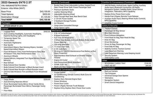 2023 Genesis GV70 2.5T