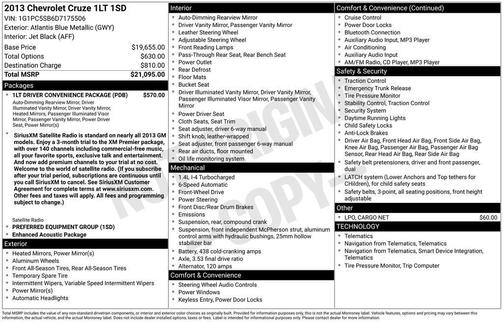 2013 Chevrolet Cruze 1LT