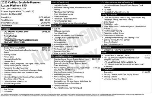 2023 Cadillac Escalade Premium Luxury Platinum
