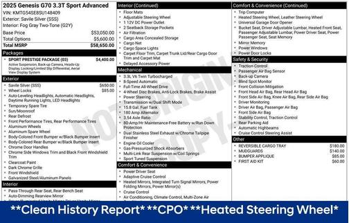 2025 Genesis G70 3.3T Sport Advanced