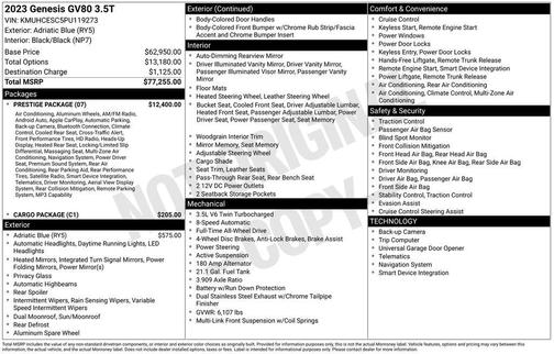 2023 Genesis GV80 3.5T