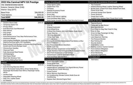 2022 Kia Carnival SX Prestige