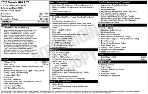 2023 Genesis G80 2.5T