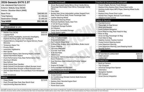 2026 Genesis GV70 2.5T