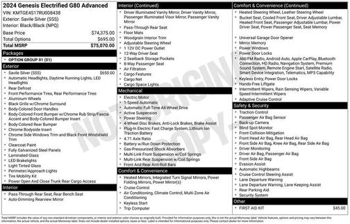 2024 Genesis Electrified G80 Advanced