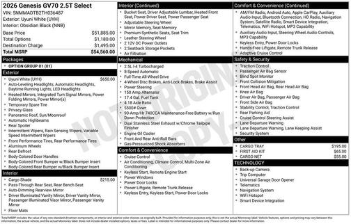 2026 Genesis GV70 2.5T
