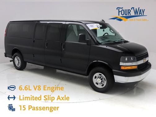 Black 2025 Chevrolet Express 3500 RWD 3500 Extended Wheelbase LT