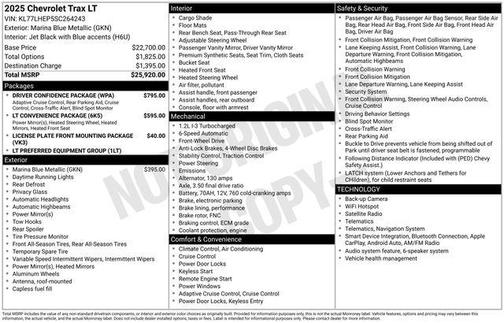 Marina Blue 2025 Chevrolet Trax LT