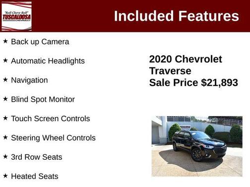 Black Metallic 2020 Chevrolet Traverse RS