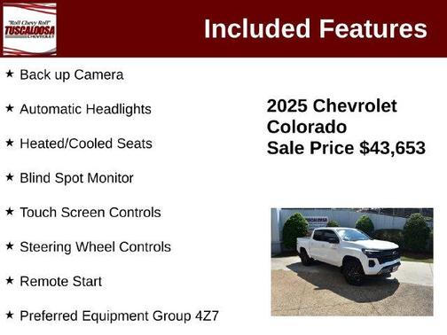 Summit White 2025 Chevrolet Colorado Z71
