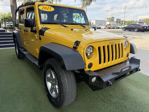 Yellow 2015 Jeep Wrangler Unlimited Sport