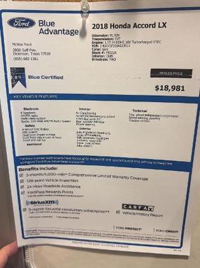 2018 Honda Accord LX
