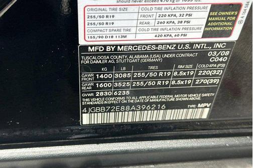 Black 2008 Mercedes-Benz M-Class 4MATIC