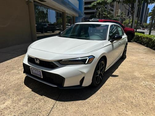 Platinum White Pearl 2026 Honda Civic Hybrid Sport