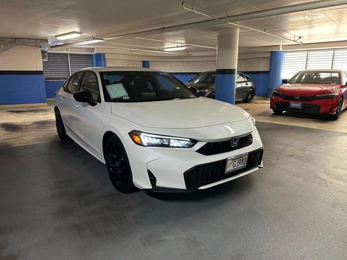 Platinum White Pearl 2026 Honda Civic Hybrid Sport